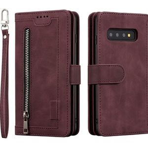 UEEBAI Wallet Case for Samsung Galaxy S9, Retro 9 Card Holder  Zipper Pocket